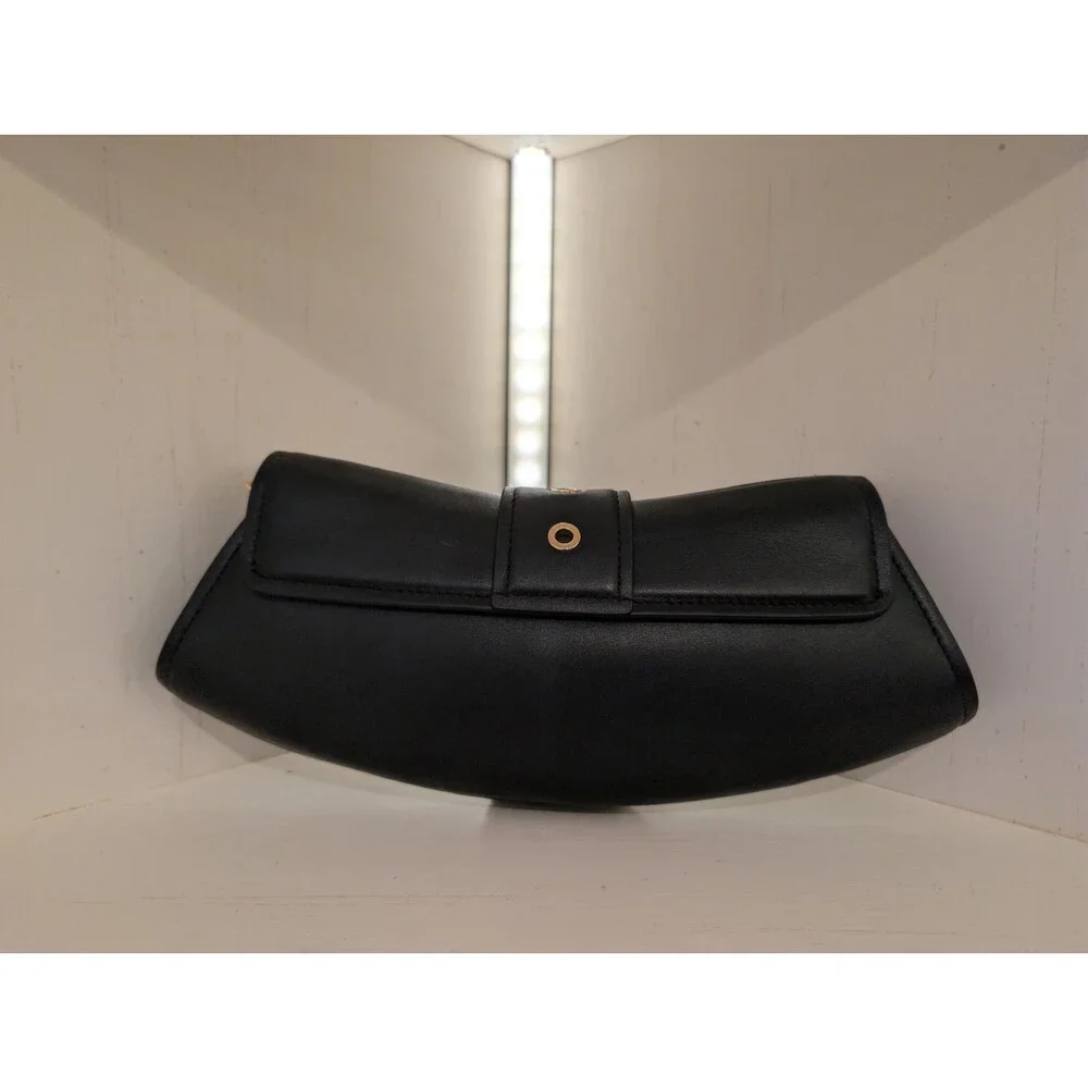NWT Michael Kors Colby Leather Convertible Clutch Black Gold Hardware